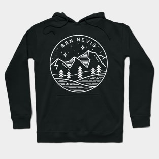 Ben Nevis, Scotland Landscape Emblem - Black Hoodie